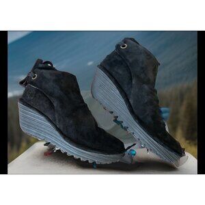 Fly‎ London Womens Suede Black Wedges Size 35 5